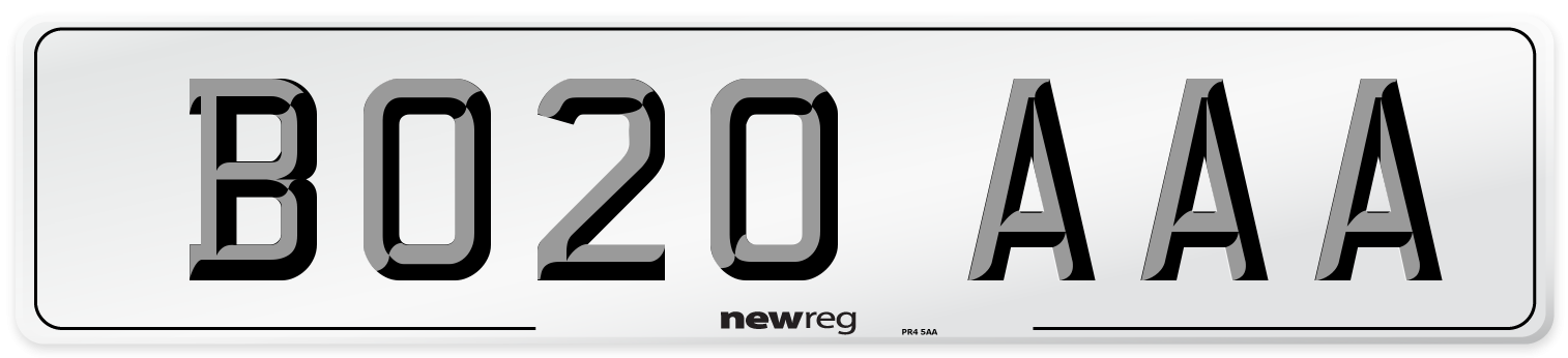 BO20 AAA Number Plate from New Reg